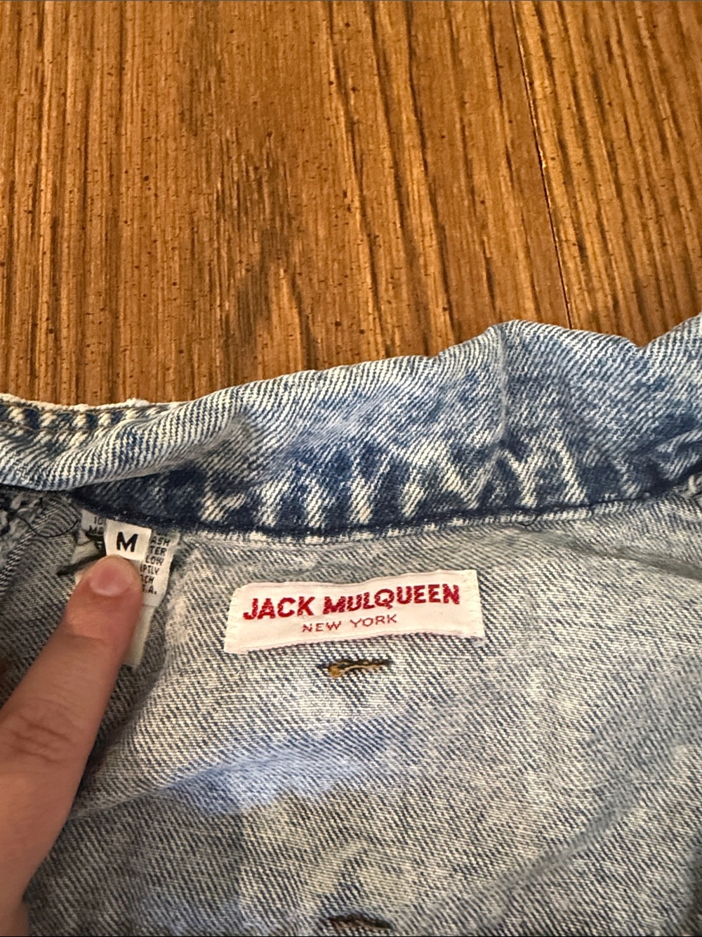 Vintage Jack Mulqueen Light Blue Denim Jacket size medium